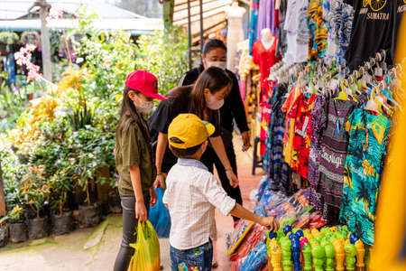 BERASTAGI, INDONESIA - SEPTEMBER 28,2021. Berastagi Fruit Market, North Sumatra a regionally famous traditional market selling local fruits souvenirs. Berastagi is famous for its passion fruit.のeditorial素材