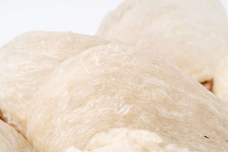Top Grade edible bird nest shoot on white background with negative space. Raw edible bird's nest materials for tradition chinese medicine. Swallow nest the traditional chinese delicacy.の写真素材