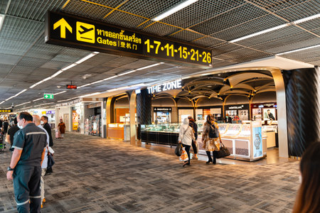 Inside the Don Mueang International Airport. Don Mueang considered to be one of the world's oldest international airports and Asia's oldest operating airportのeditorial素材