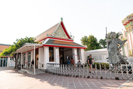 BANGKOK, THAILAND - FEBRUARY 14, 2023 :Wat Pho also spelled Wat Po, a Buddhist temple complex in...