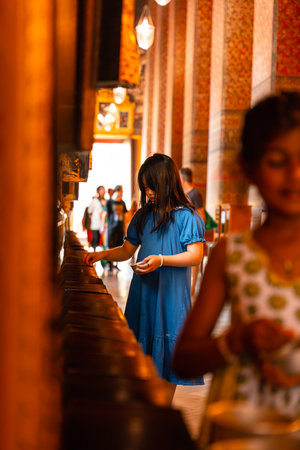 BANGKOK, THAILAND - FEBRUARY 14, 2023 :

Wat Pho also spelled Wat Po, a Buddhist temple complex in the Phra Nakhon District, Bangkok, Thailand. Known also as the Temple of the Reclining Buddha.のeditorial素材