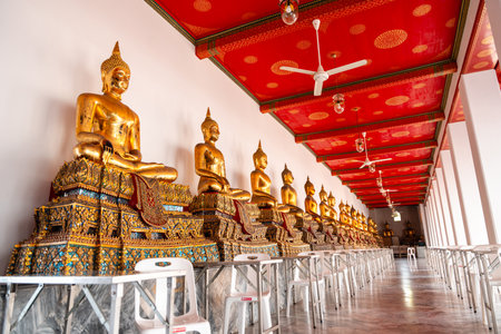 BANGKOK, THAILAND - FEBRUARY 14, 2023 :Wat Pho also spelled Wat Po, a Buddhist temple complex in...
