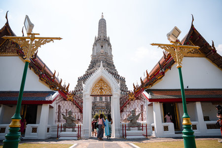 Bangkok,Thailand - February, 14 2023 :Wat Arun is a Buddhist temple in the Bangkok Yai district of Bangkok, Thailand. It is situated on Thonburi on the west bank of the Chao Phraya River.のeditorial素材