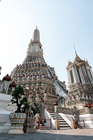 Bangkok,Thailand - February, 14 2023 :Wat Arun is a Buddhist temple in the Bangkok Yai district of Bangkok, Thailand. It is situated on Thonburi on the west bank of the Chao Phraya River.のeditorial素材