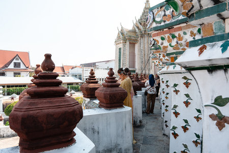 Bangkok,Thailand - February, 14 2023 :Wat Arun is a Buddhist temple in the Bangkok Yai district of Bangkok, Thailand. It is situated on Thonburi on the west bank of the Chao Phraya River.のeditorial素材