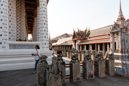 Bangkok,Thailand - February, 14 2023 :Wat Arun is a Buddhist temple in the Bangkok Yai district of Bangkok, Thailand. It is situated on Thonburi on the west bank of the Chao Phraya River.のeditorial素材