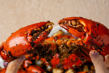 Black Pepper Crab (Indonesia : Kepiting Lada Hitam)の写真素材