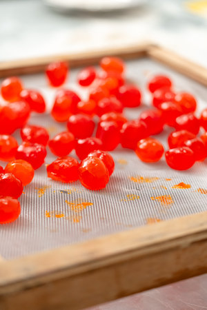 Chinese golden salted duck egg yolkの写真素材