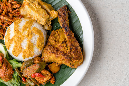 Rendang Ayam or Chicken Rendang,  is an Indonesian food from West Sumatra in Indonesia.の写真素材