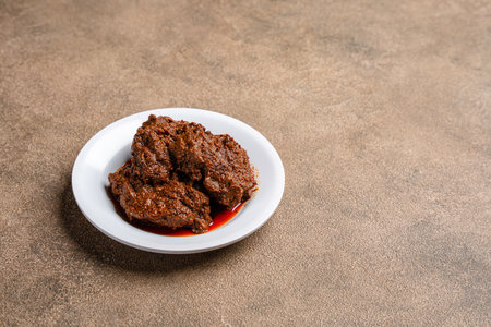 Beef Rendang is a Minang dish originating from the Minangkabau region in West Sumatra, Indonesia.の写真素材