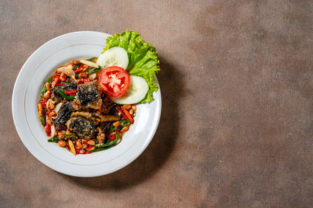 Fried eel with Tauco or fermented bean paste is a Indonesian traditional foodの写真素材