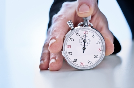 Photograph of Hand showing a stopwatch