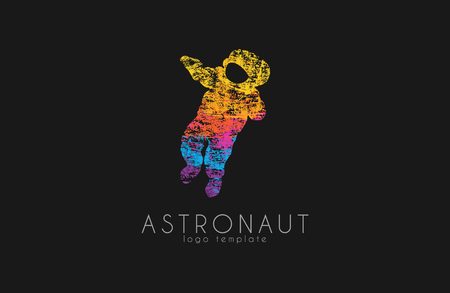 Astronaut Colorful Grunge style logotype.のイラスト素材
