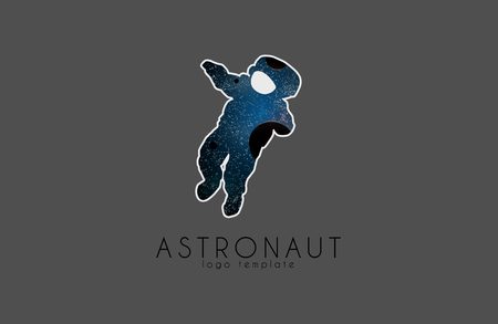 Astronaut Colorful Grunge style logotype.のイラスト素材
