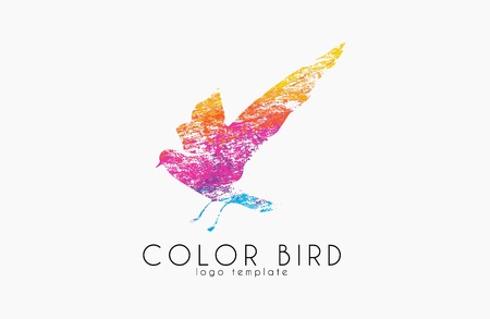 Color bird Rainbow logo.のイラスト素材