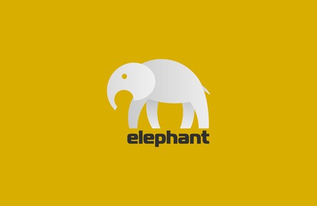 Elephant minimalistic elephant logo.のイラスト素材