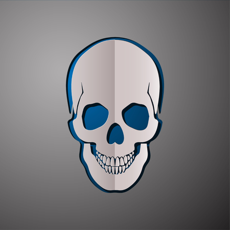 vector illustration of skull, cut paper skull, skull design, scull conceptのイラスト素材
