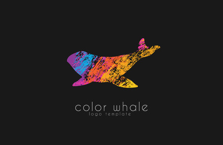 Whale logo. Creative logo. Sea logo. Water logo design. Ocean logo. Animal logo.のイラスト素材