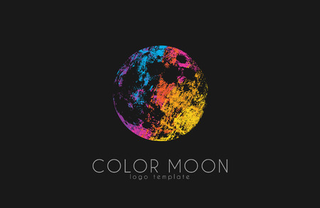 Moon design. Color moon. Cosmic . Space . Creative design.のイラスト素材
