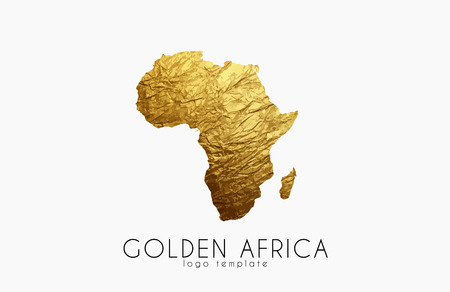 Africa. Golden Africa logo. Creative Africa logo designのイラスト素材