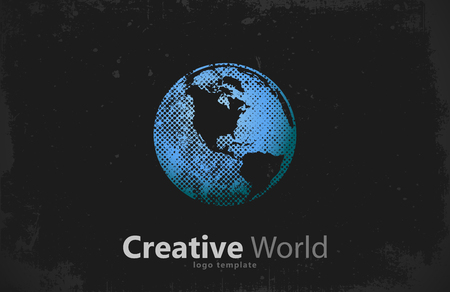 Globe logo. Creative world design. Creative logo. Planet designのイラスト素材