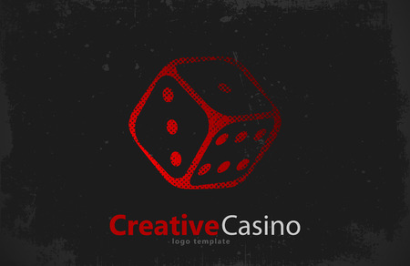 Casino logo. Dice logo. Casino club posterのイラスト素材