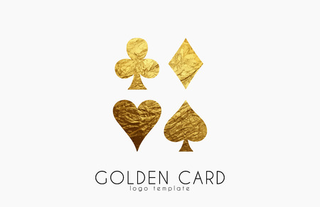 Casino logo. Card logo. Golden card symbolsのイラスト素材