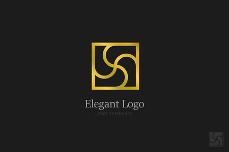 Minimalistic Elegant Logo. Luxury emblem templateのイラスト素材
