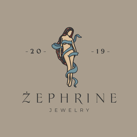 Medieval logo design, feminine logo, woman logotype, celestial element, moon designの写真素材