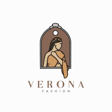 Medieval logo design, feminine logo, woman logotype, celestial element, moon designの写真素材