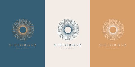 Celestial Logo design, Galaxy logotype, Minimal logo, Star, Spiral, Astrology, Astronomy, Spiritual, Vector logoのイラスト素材