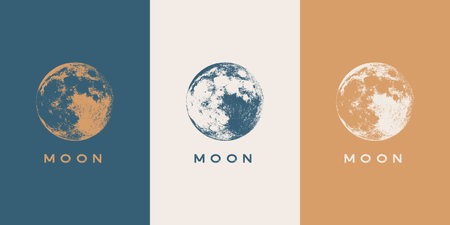 Celestial Logo design, Moon logotype, Minimal logo, Satelite, Spiral, Astrology, Astronomy, Spiritual, Vector logoのイラスト素材