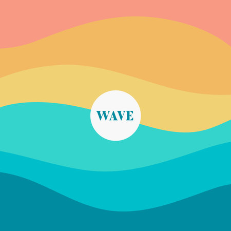 Wave minimal background design, Wave picture, Ocean, Sea, Water, Wavy picture, Minimal backgroundのイラスト素材