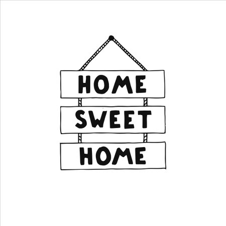 Hand drawn logo element, doodle, drawing, small, minimalistic art, home, decoration element, stickerのイラスト素材