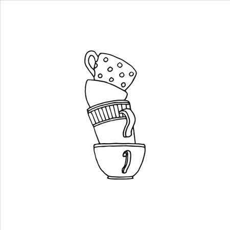 Hand drawn logo element, doodle, drawing, small, minimalistic art, home, decoration element, stickerのイラスト素材