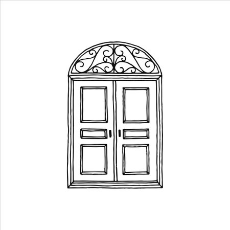 Hand drawn logo element, doodle, drawing, small, minimalistic art, home, decoration element, stickerのイラスト素材
