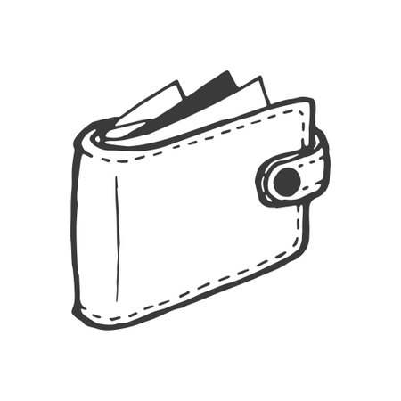 Wallet Handdrawn element, Wallet iconのイラスト素材