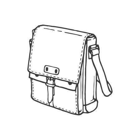 leather bag illustration, bag drawingのイラスト素材