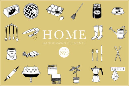 Home design elements, Home illustrations, Kitchenware stuffのイラスト素材