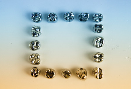 Flat lay tooth crownの写真素材