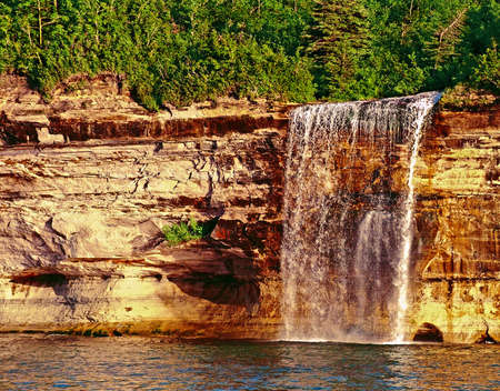 Waterfall in Michigan's U.P.の写真素材