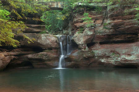 Waterfall located in the Hocking Hills state park in Ohio. One of the popular falls in the Old man...