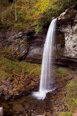 The lower falls of hill creek in West Virginia.Taken at near peak autumn colors. One of many waterfall photos in my collection from all over the eastern United States.の写真素材