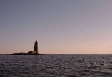 Whaleback Lighthouse in New Hampshire.の写真素材