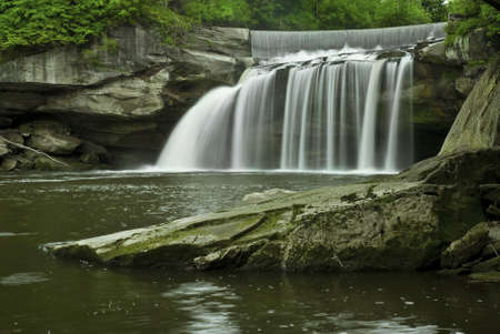 East  Falls  in  Elyria Ohio. This large waterfall is found in the middle of an urban area near Cleveland Ohio. の写真素材