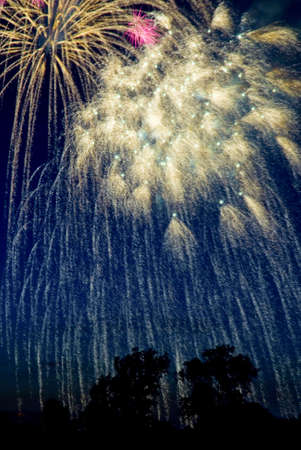 Holiday celebration of a colorful fireworks display. の写真素材