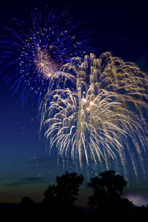 Holiday celebration of a colorful fireworks display. の写真素材