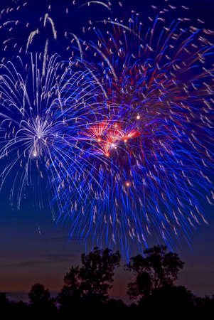 Holiday celebration of a colorful fireworks display. の写真素材