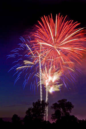 Holiday celebration of a colorful fireworks display. の写真素材