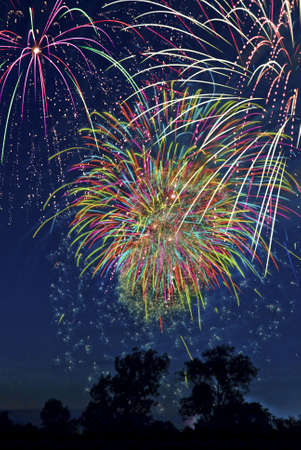 Holiday celebration of a colorful fireworks display. の写真素材